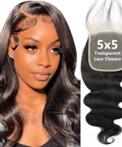 Cierre de Encaje 5x5 Transparente para Cuerpo Ondulado solo