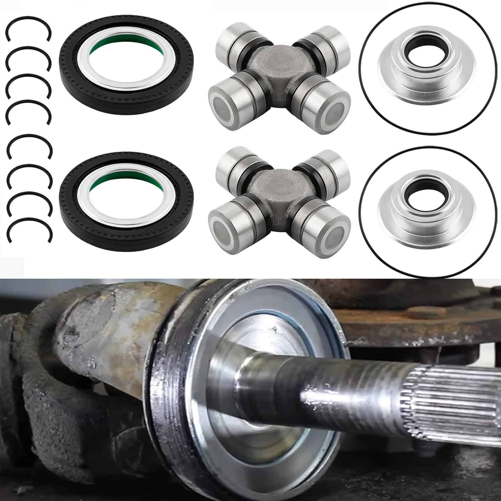 Kit de Sello de Eje Delantero y Junta Universal Lubricable