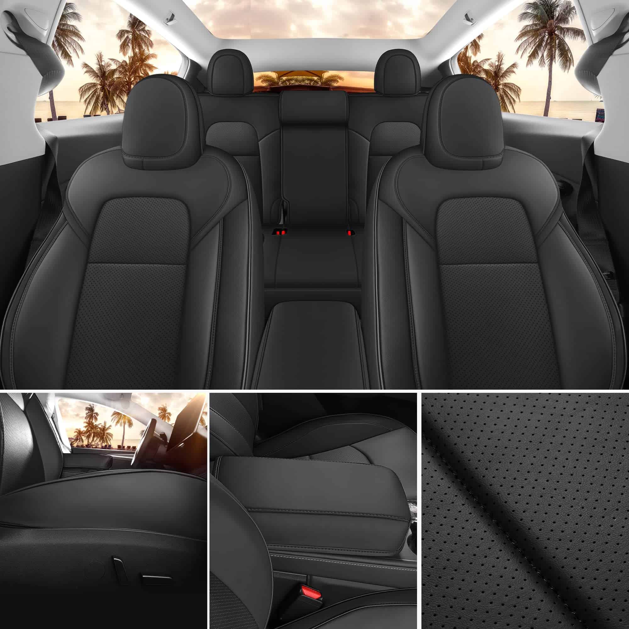 Cubiertas de asiento para Tesla Model Y Negro Cubierta de - Imagen 6