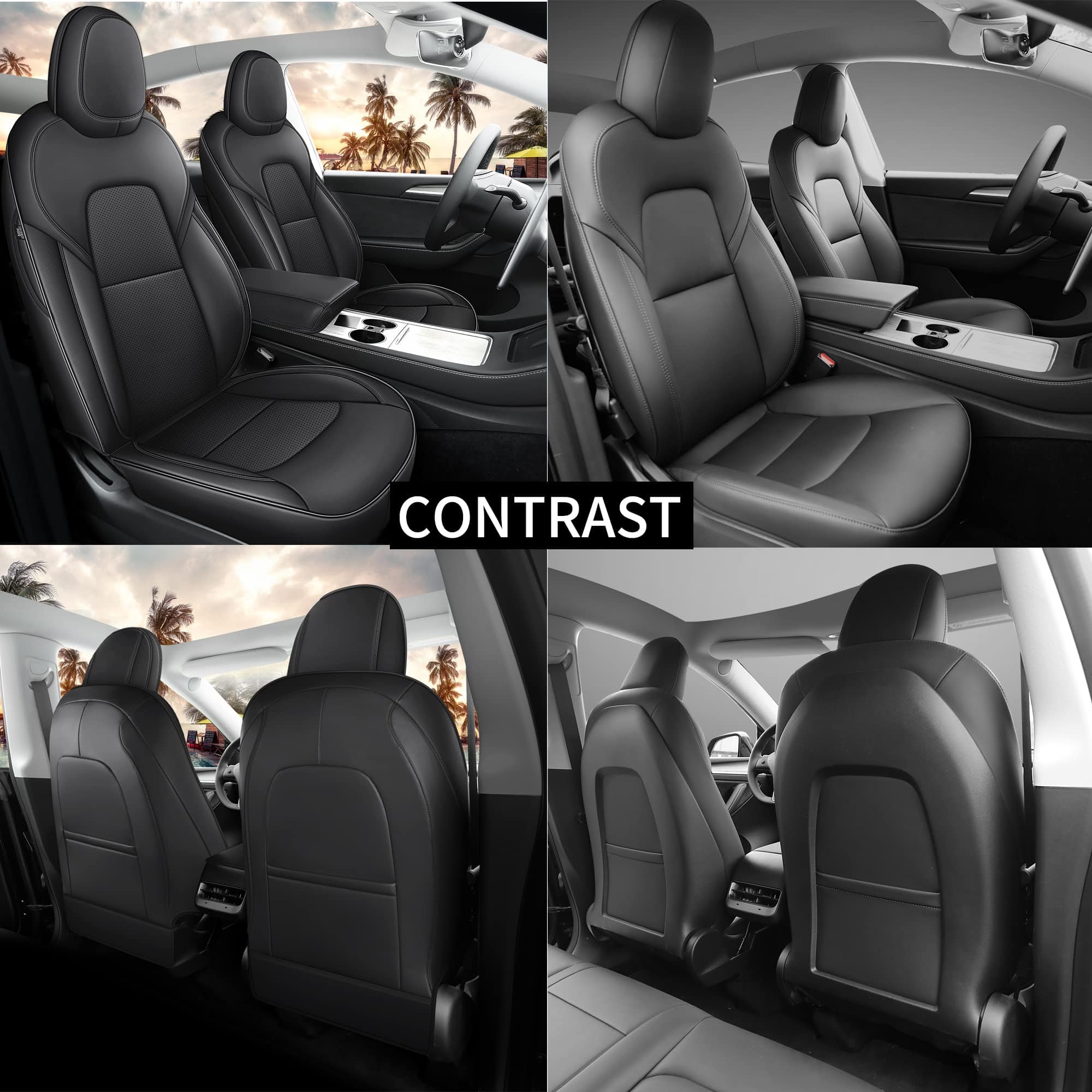 Cubiertas de asiento para Tesla Model Y Negro Cubierta de - Imagen 7
