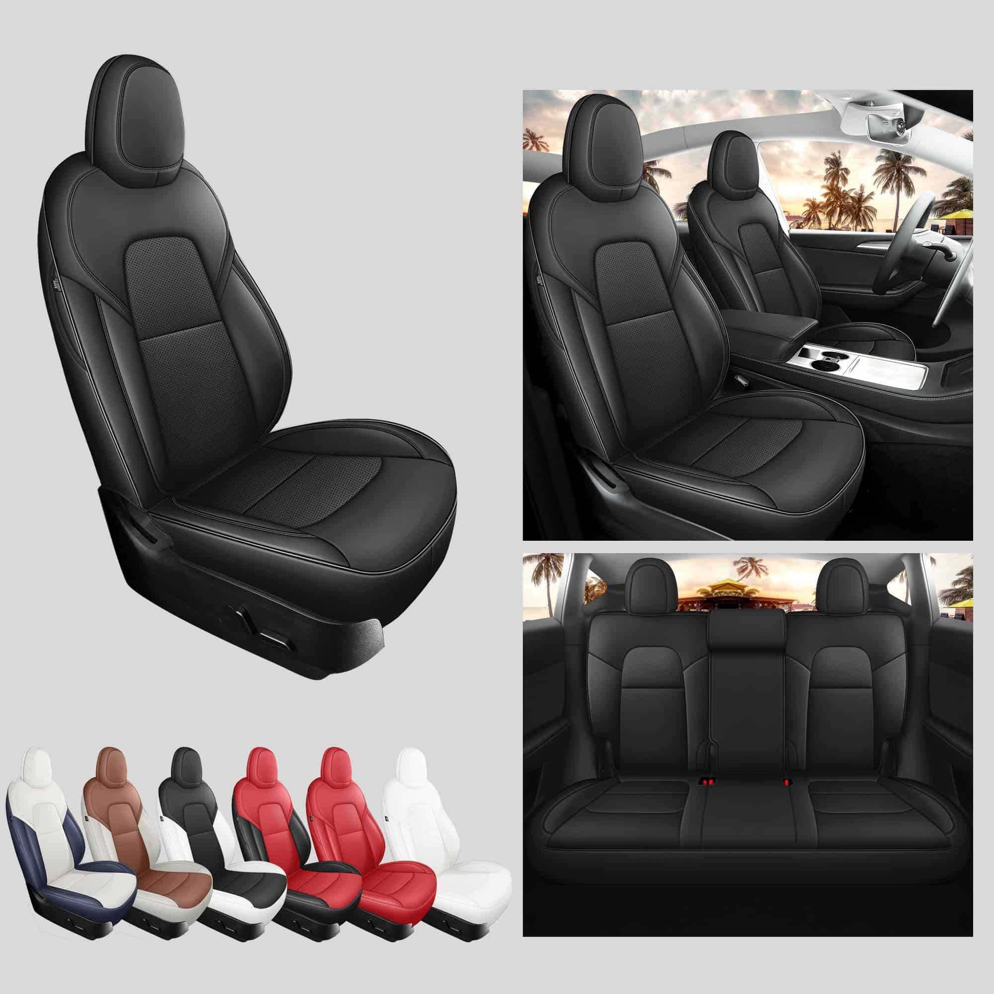Cubiertas de asiento para Tesla Model Y Negro Cubierta de - Imagen 8