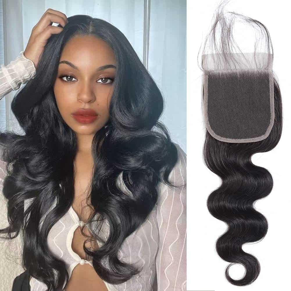 Cierre de encaje transparente 4x4 Body Wave Hair Closure