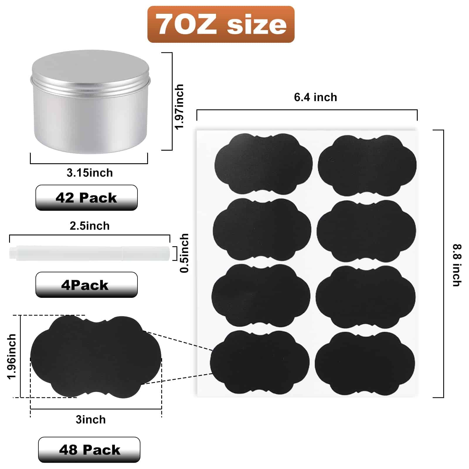 OBKJJ 42 Paquete de Latas Redondas con Tornillo de 7 Oz de - Imagen 3