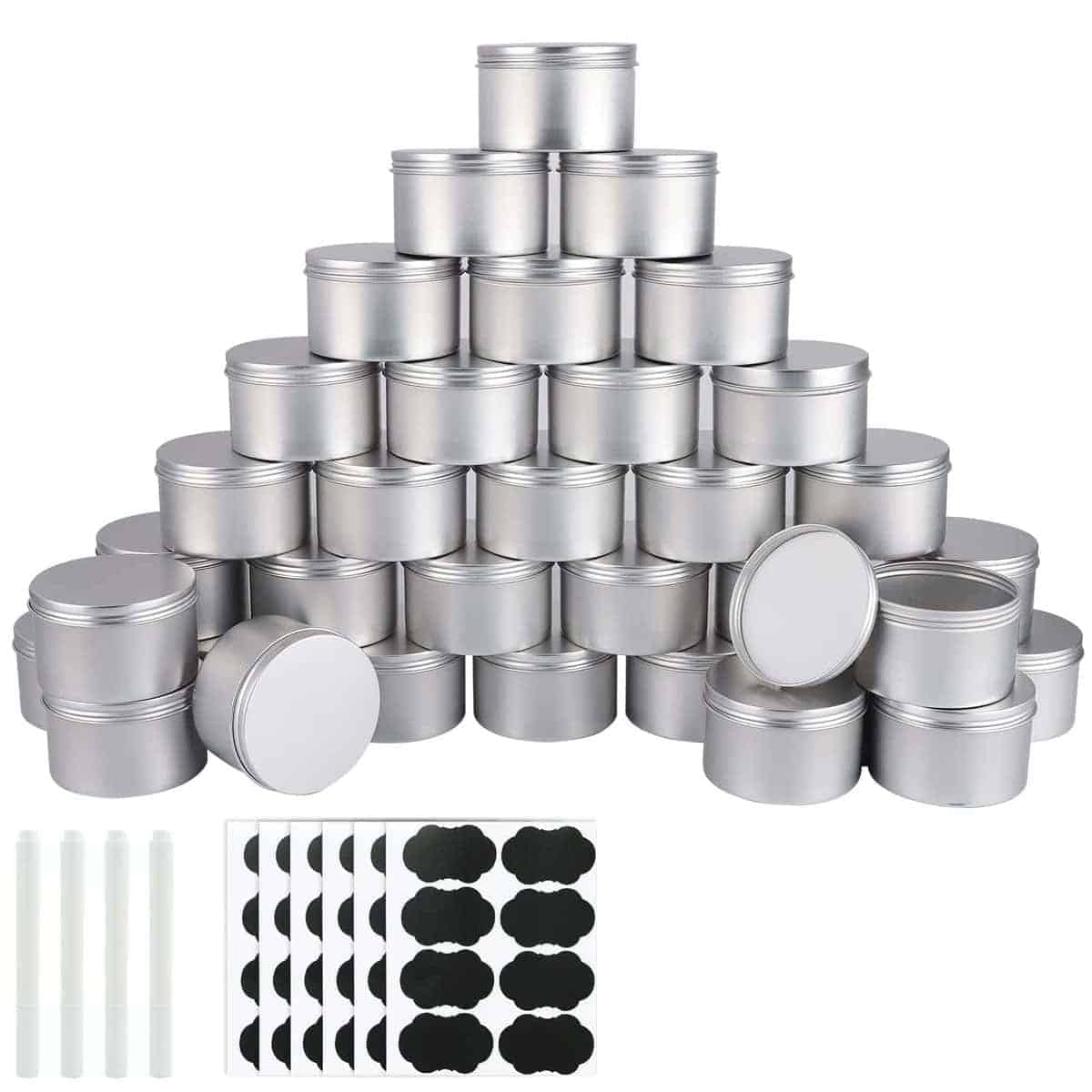 OBKJJ 42 Paquete de Latas Redondas con Tornillo de 7 Oz de