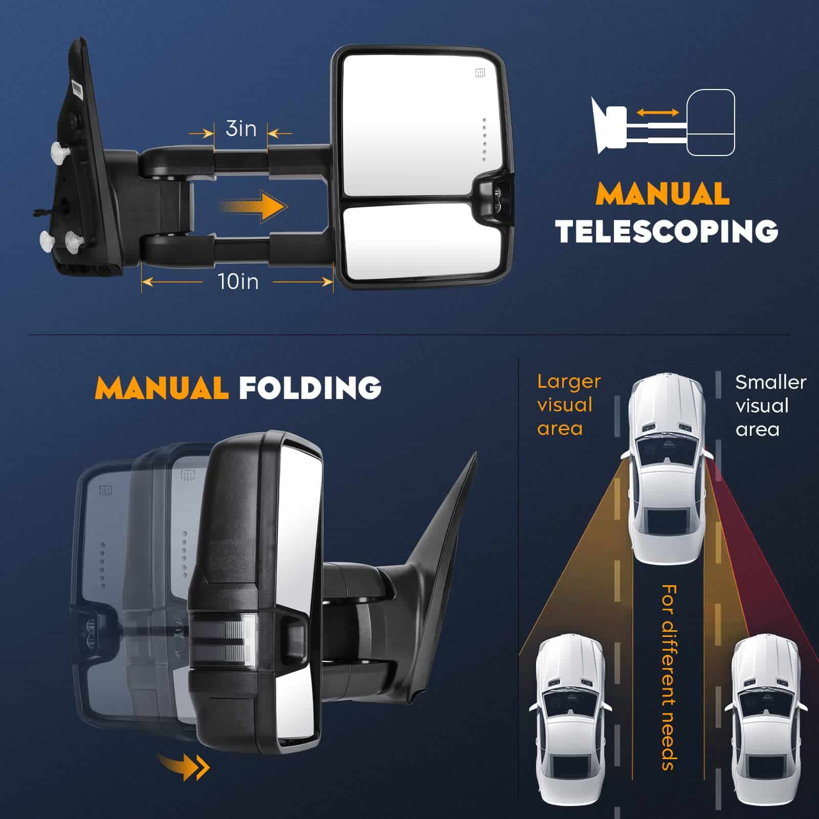 Espejos retrovisores para Chevy GMC 2007-2013 Avalanche - Imagen 5