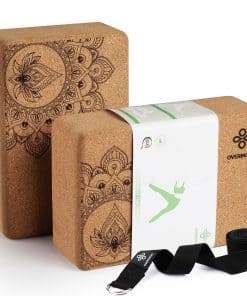 Bloque de Yoga de Corcho Overmont 2-Pack con Juego de