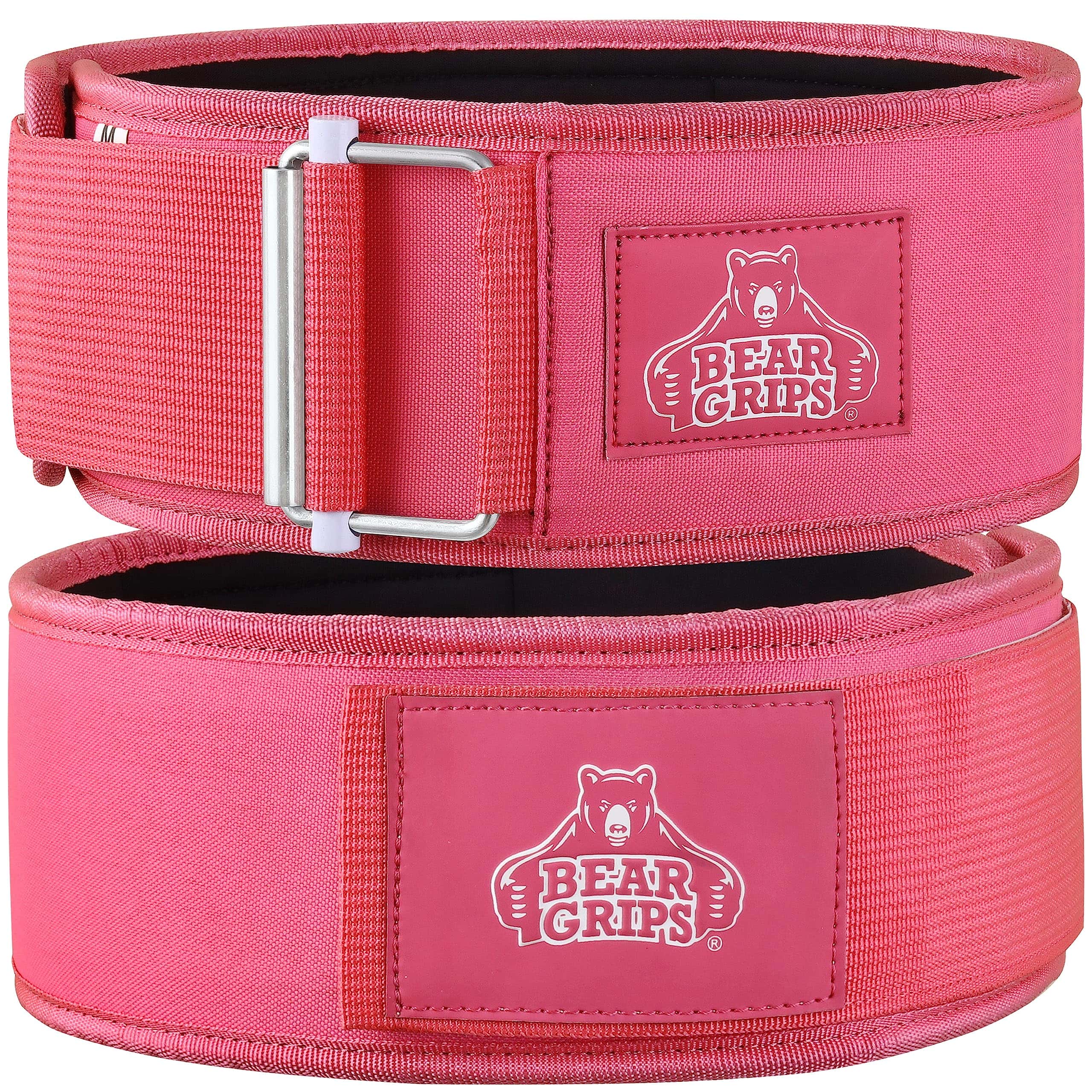 Cinturón de Levantamiento de Pesas Bear Grips, -Rosa Sólido
