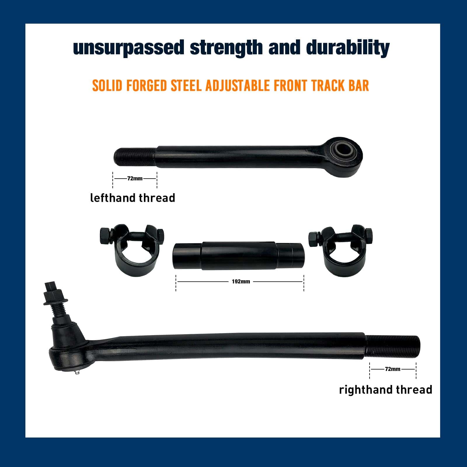 Barra de pista delantera ajustable para elevación de 1.5-8" - Imagen 4