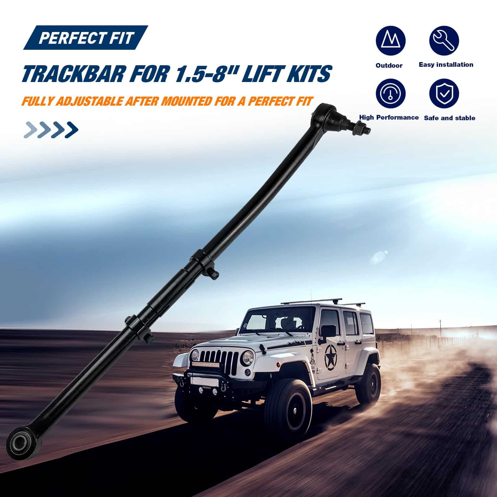 Barra de pista delantera ajustable para elevación de 1.5-8" - Imagen 7