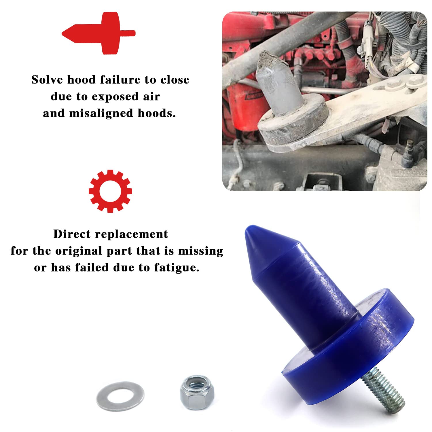 Kit de Buje de Capó Kenworth T2000 W900 T800 T600 Repuesto - Imagen 5