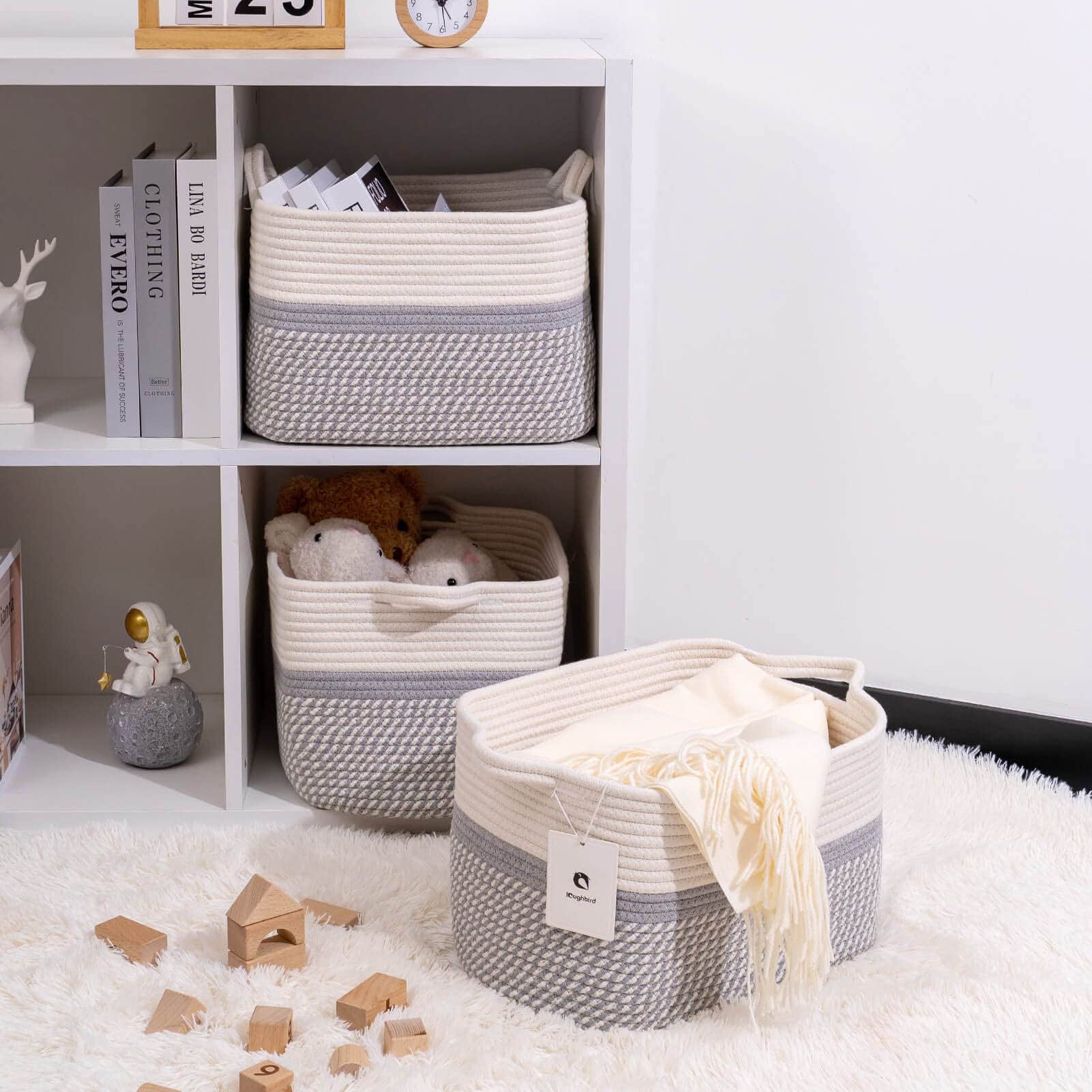 Canasta Tejida Mediana y Grande con Asas, Utilizada para - Imagen 8