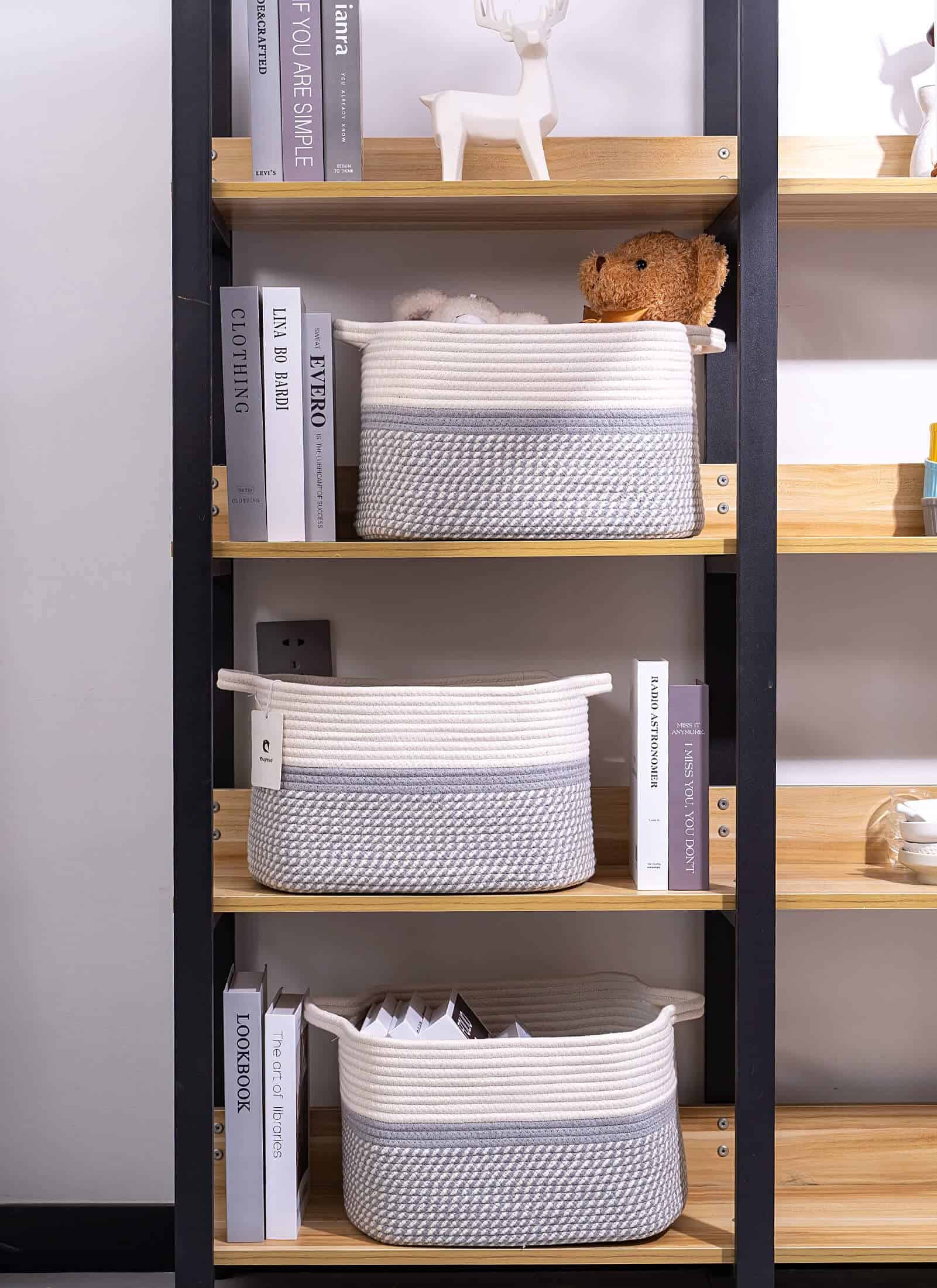 Canasta Tejida Mediana y Grande con Asas, Utilizada para - Imagen 9