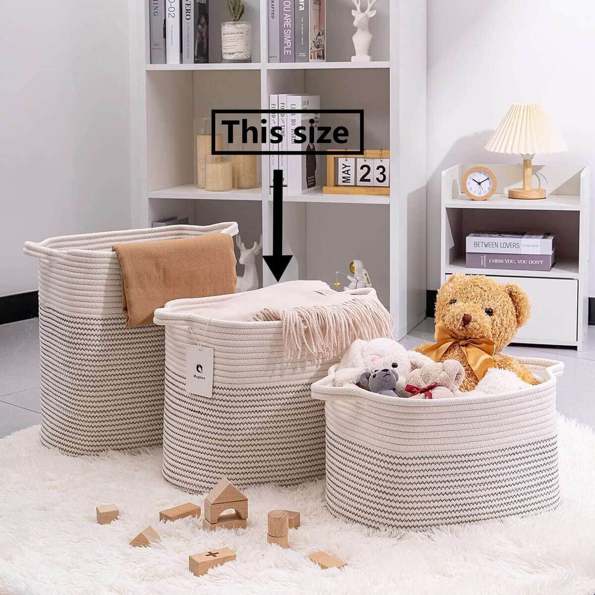 Canasta Tejida Mediana y Grande con Asa, Utilizada para - Imagen 10