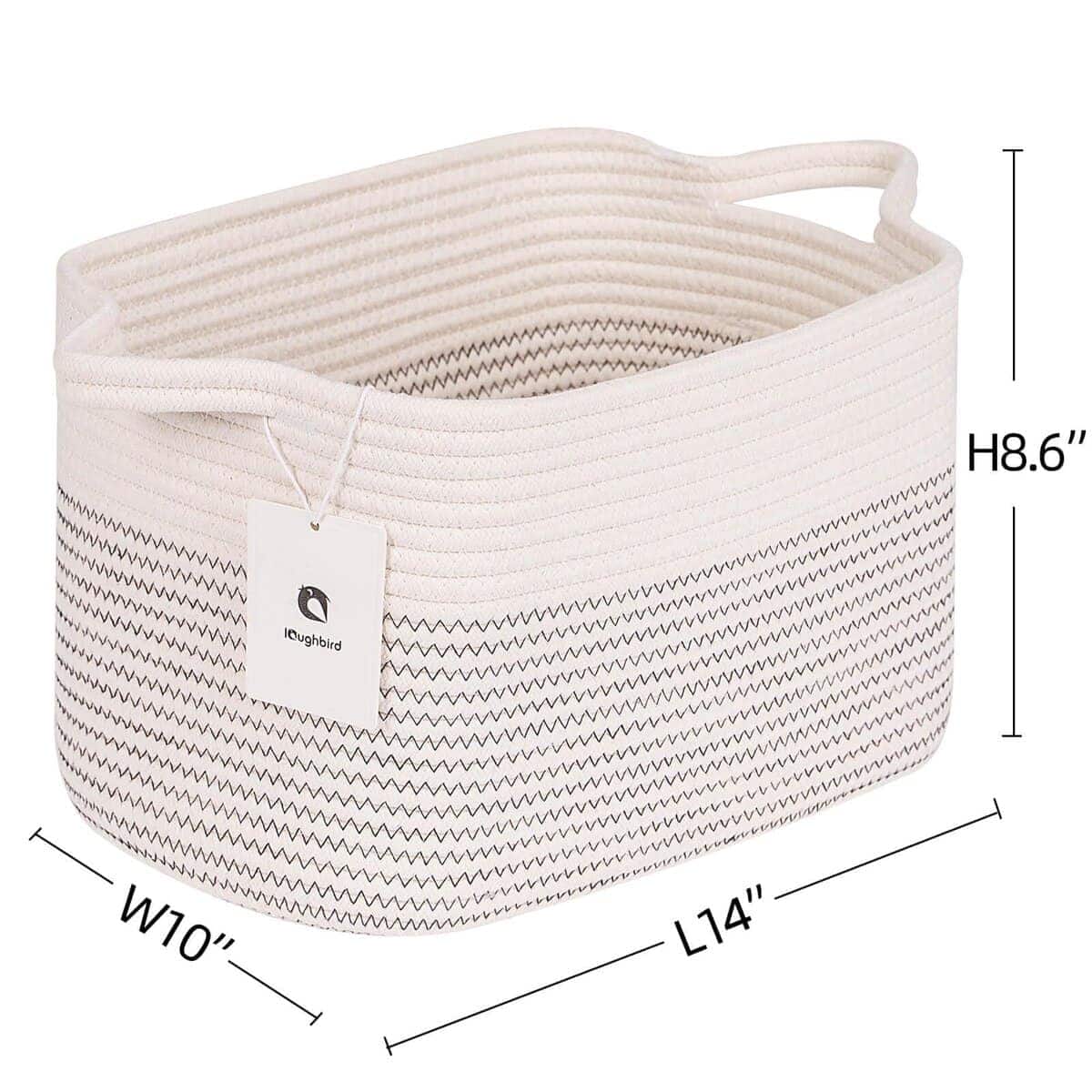 Cesta tejida mediana y grande con asa, utilizada para - Imagen 5