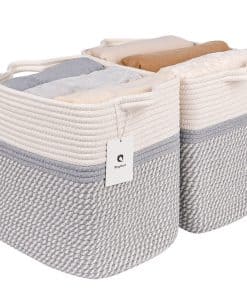 Cesto Tejido Mediano y Grande con Asas, Usado para Juguetes