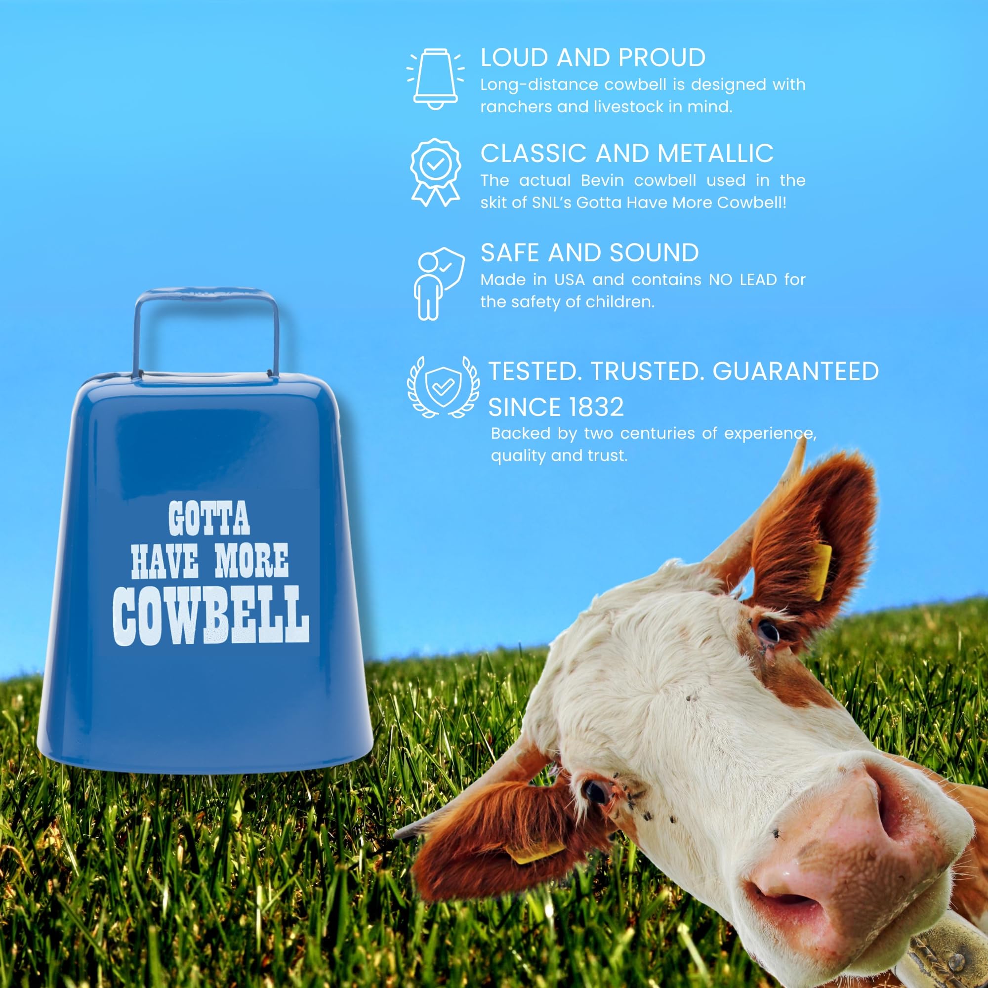 Bevin Bells Gotta Have More Cowbell (Mediano) | Campana de - Imagen 5