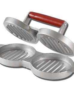 Prensa de hamburguesas Alpine Cuisine con mango de madera,