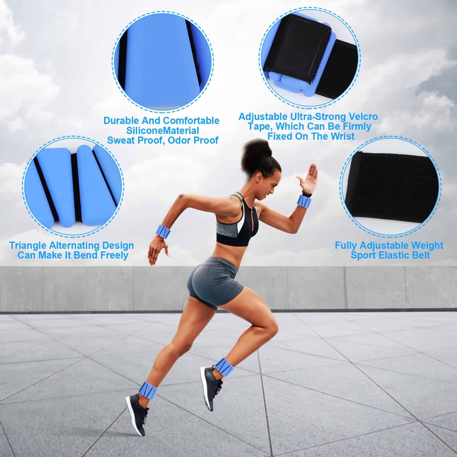 Juego de Pesas para Muñecas Set de 2, Pesas Ajustables de - Imagen 4