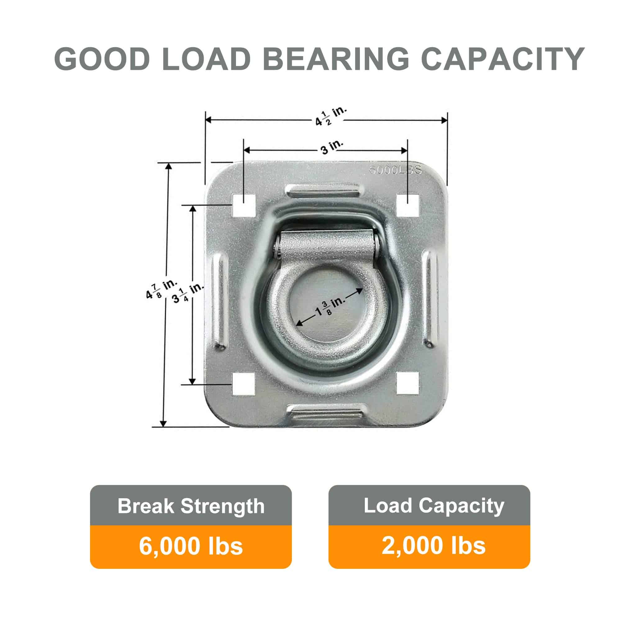 Lonffery 8 Pack Anclajes de Amarre Empotrados en Forma de D - Imagen 6