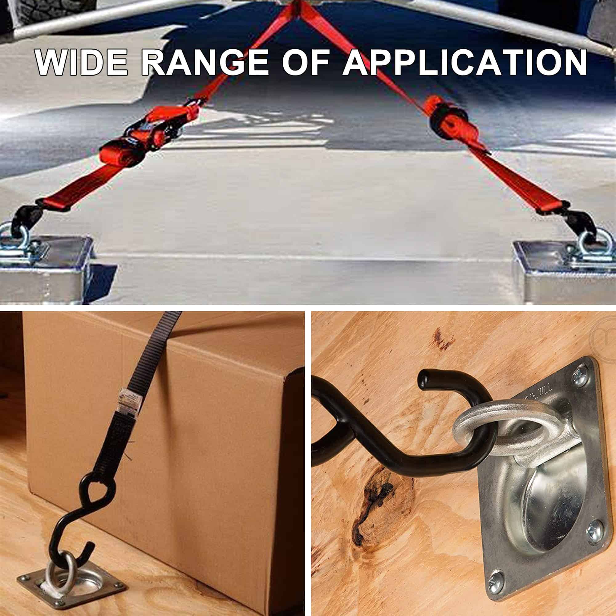 Lonffery 8 Pack Anclajes de Amarre Empotrados en Forma de D - Imagen 4