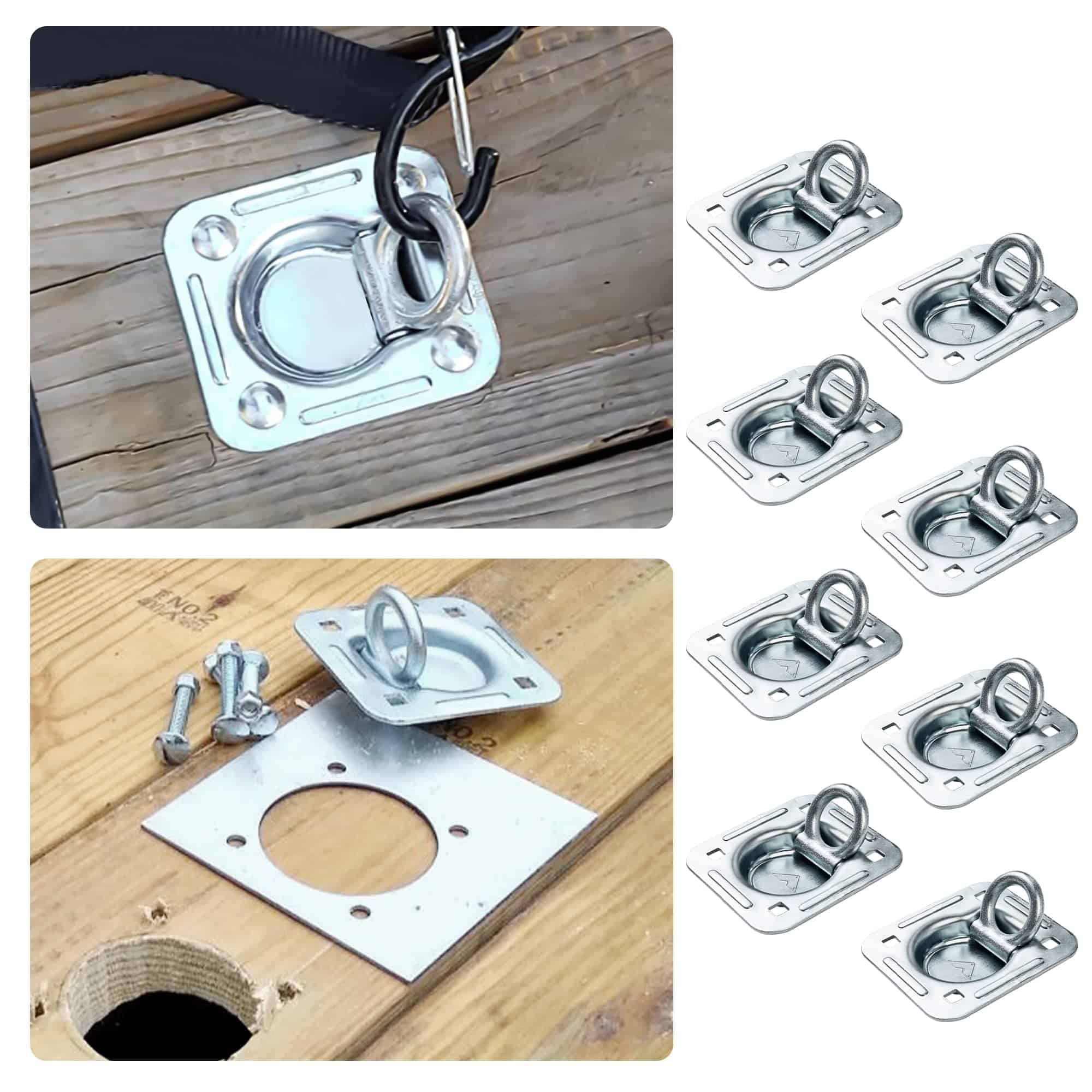 Lonffery 8 Pack Anclajes de Amarre Empotrados en Forma de D - Imagen 8