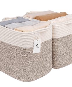 Cesto Tejido Mediano y Grande con Asa para Juguetes y