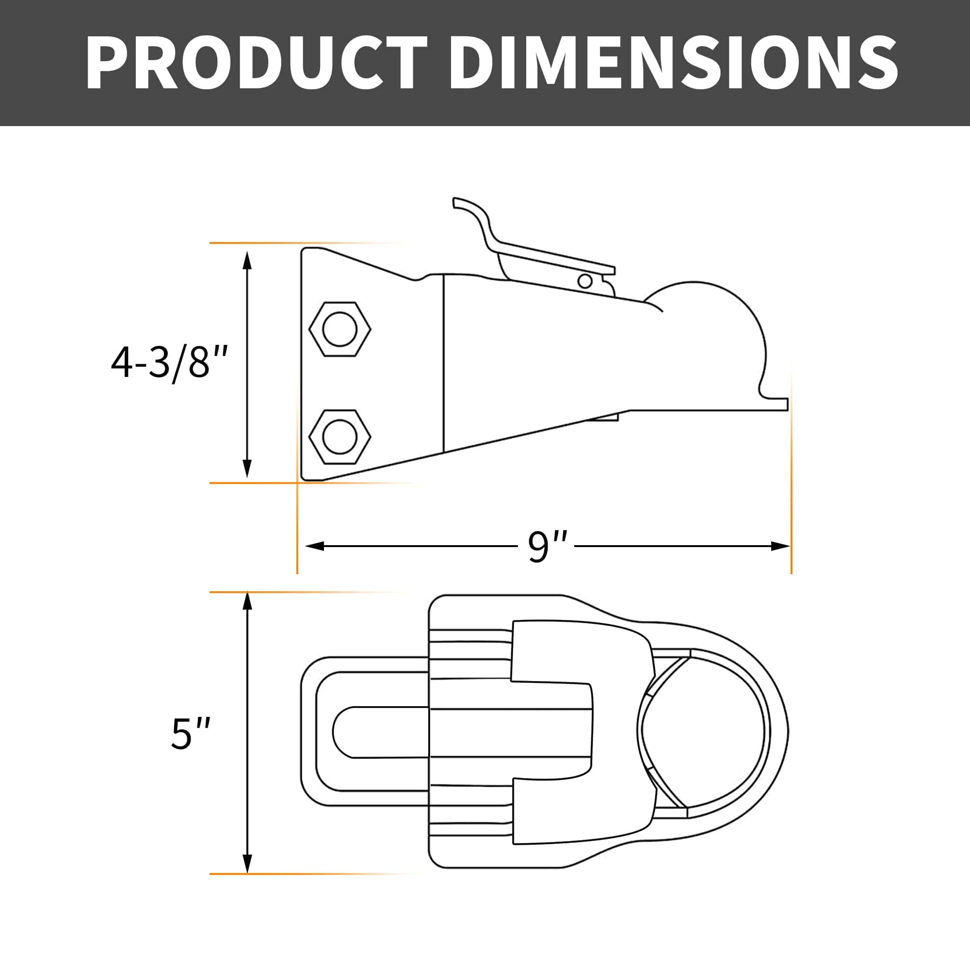 Acoplador de Remolque Ajustable Lonffery con Bola de - Imagen 3