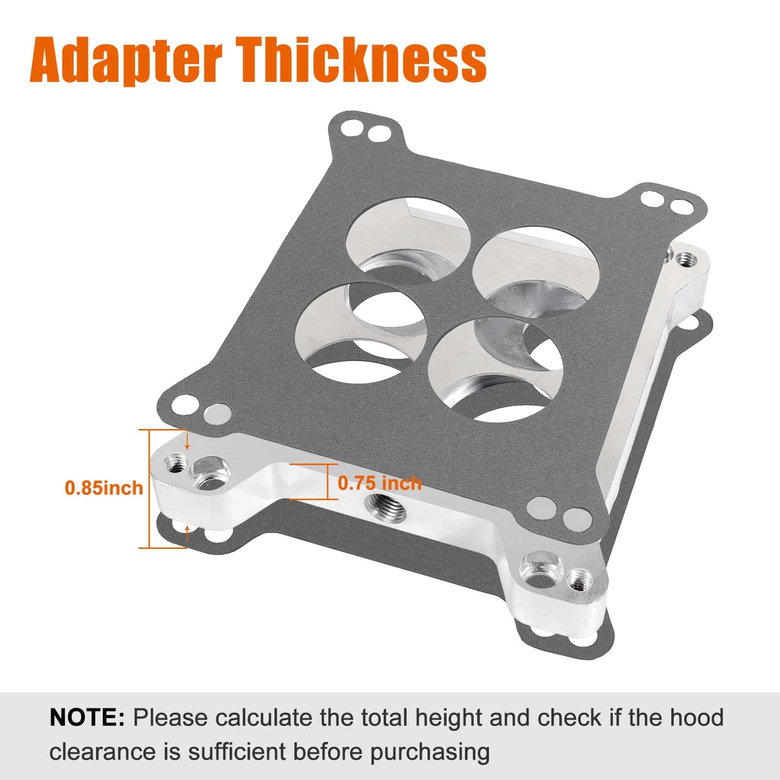 Adaptador de carburador Edelbrock 2696, Placa de espaciador - Imagen 6