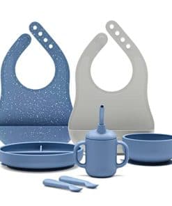 Set de Alimentación para Bebés de Silicona Lalo -Arándano