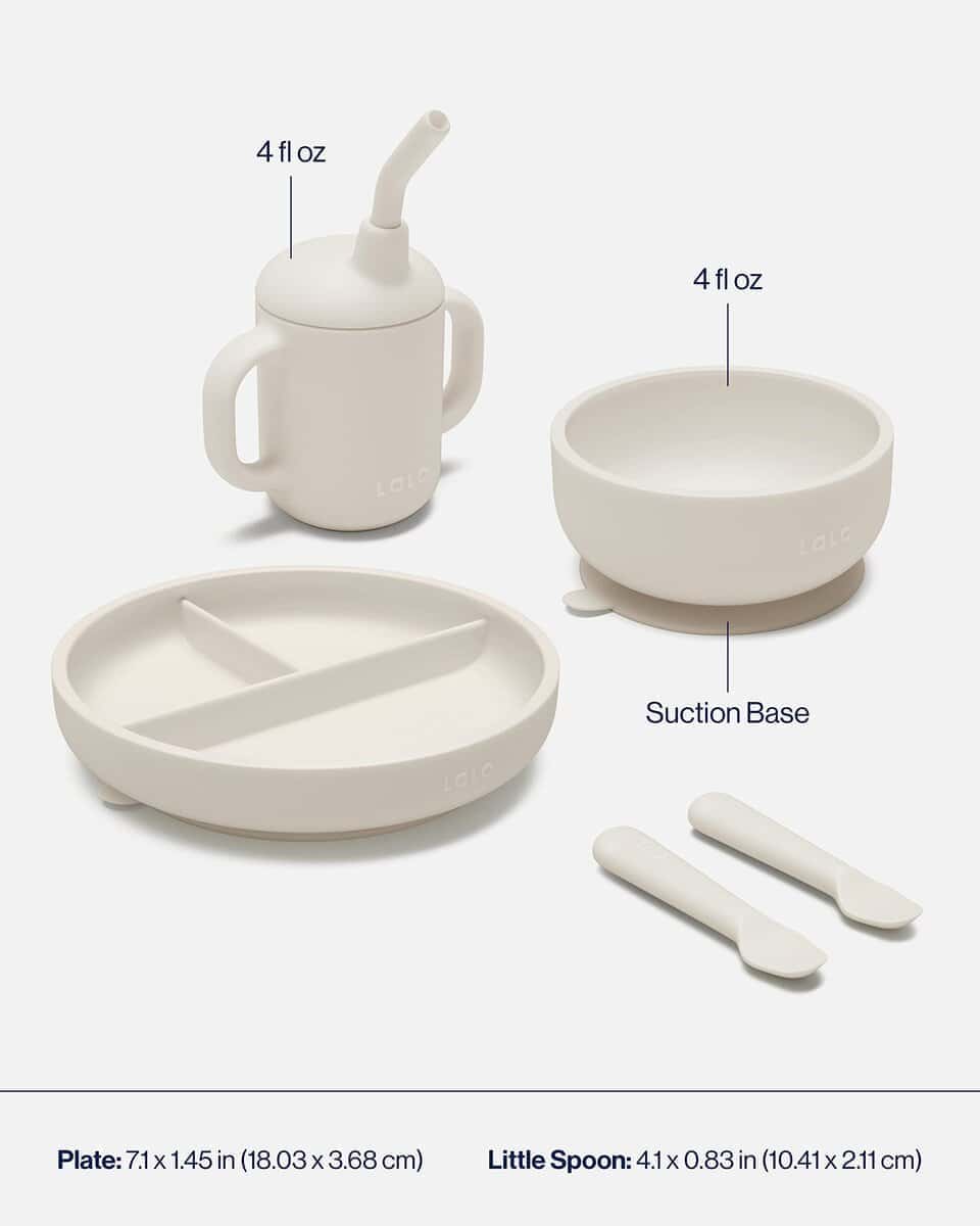 Set de alimentación para bebé de silicona Lalo First Bites - Imagen 6