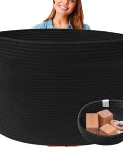 Cesta Negra Extra Grande Lavable XXXXL Cesta para Mantas