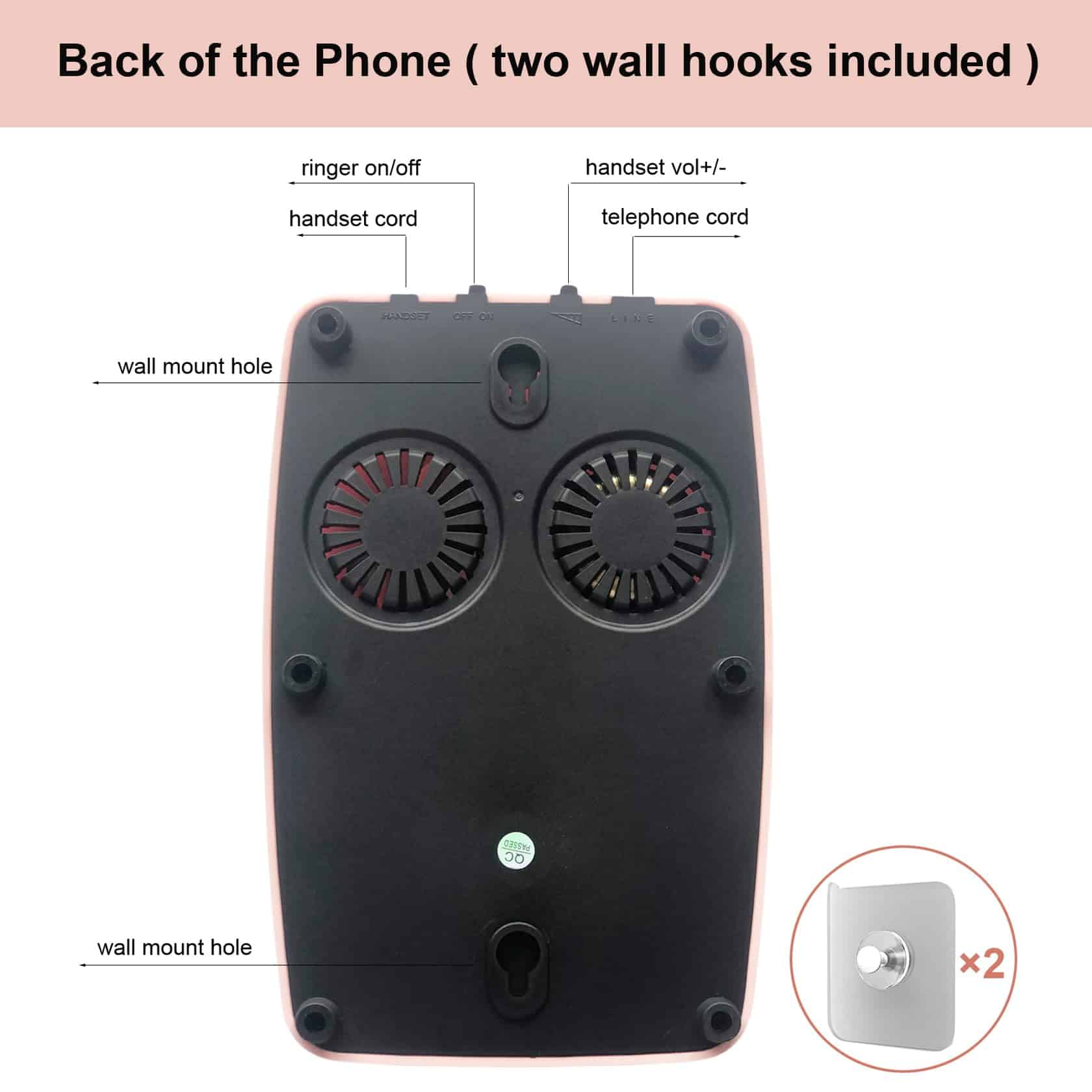 Teléfono Vintage de Pared, Teléfono Fijo Para el Hogar, - Imagen 6