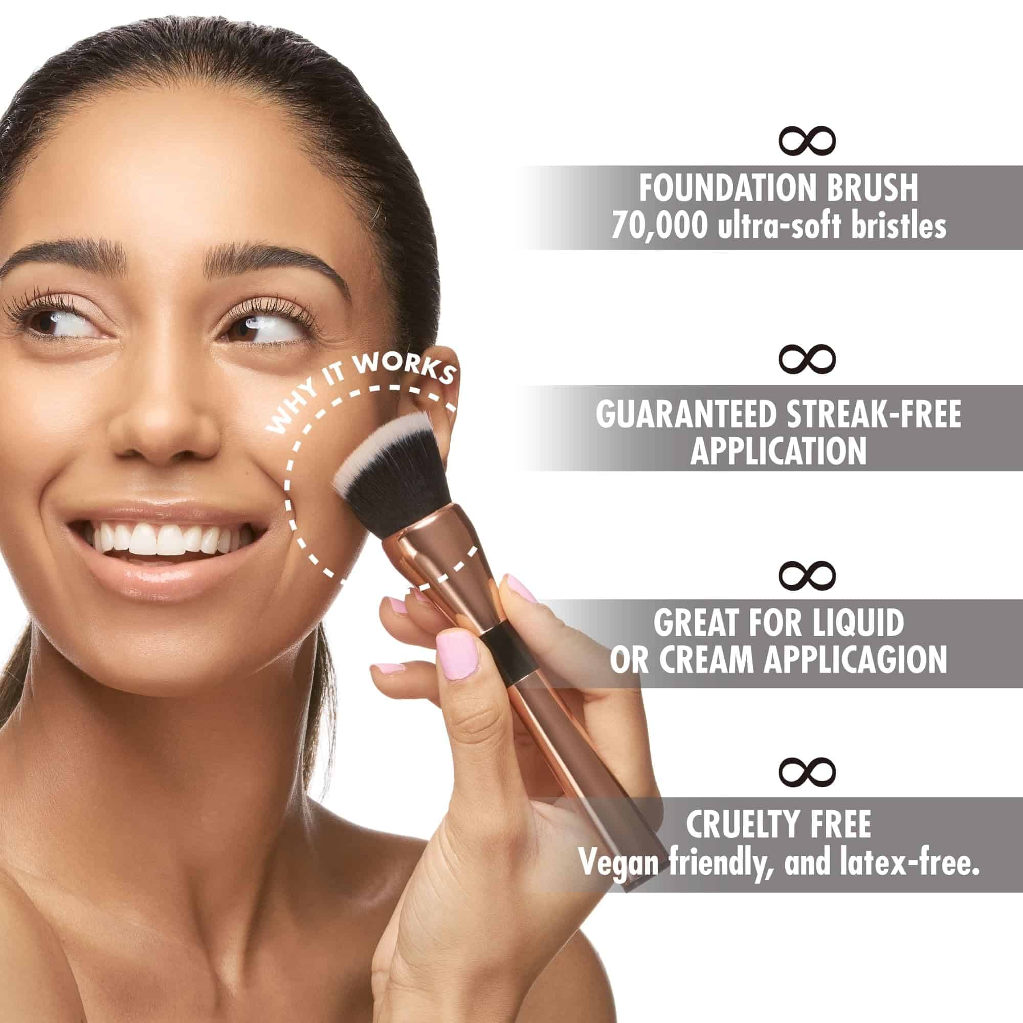 Brocha de maquillaje YENSA Skin On Skin Flawless Blending - - Imagen 4