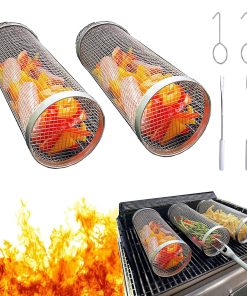 Yunsuelo BBQ Net Tube - Cesta de Parrilla Giratoria, la