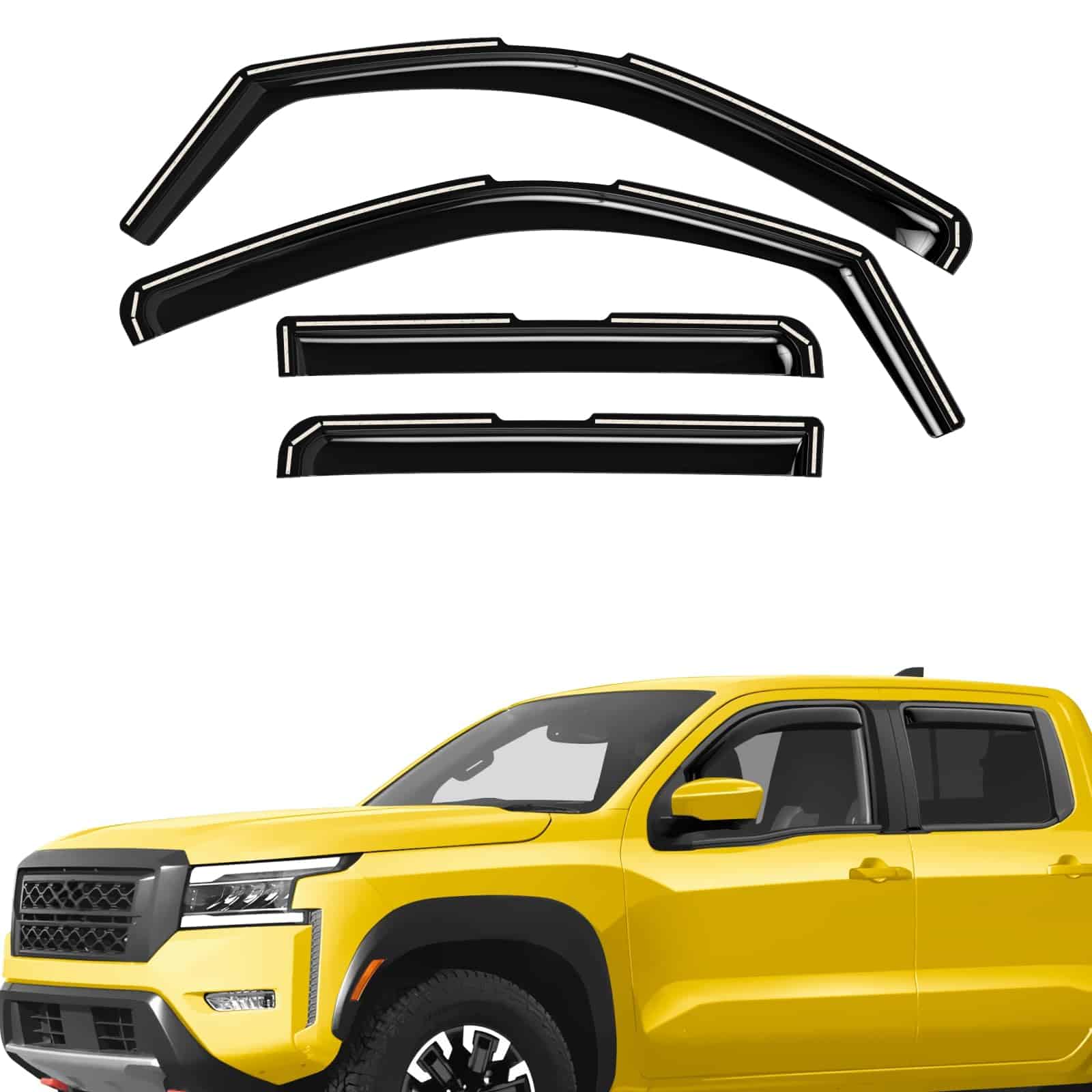 Deflectores de Ventana Extra Duraderos en -NEGRO