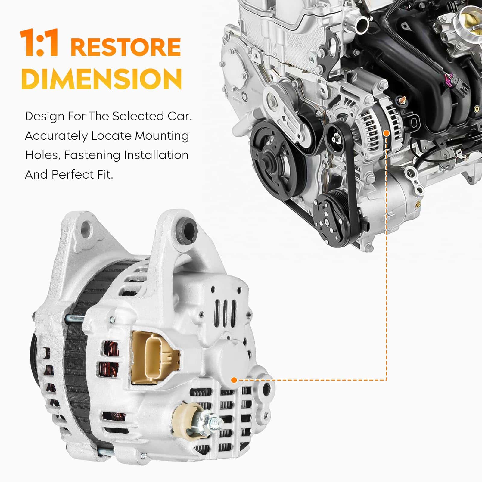 Alternador para Mitsubishi Lancer 2.0L 2005 2006 2007, - Imagen 4
