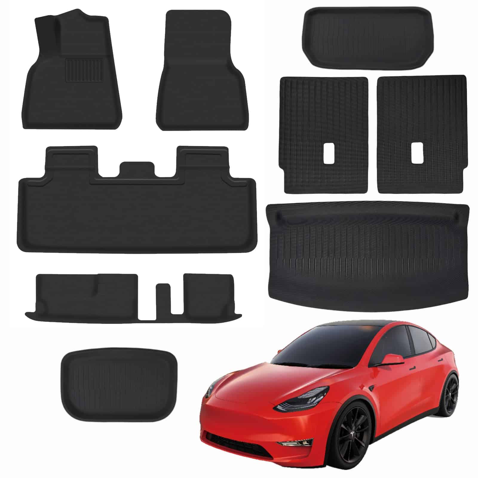 Juego de tapetes ZQULOYO de 9 piezas para Tesla Model Y 7