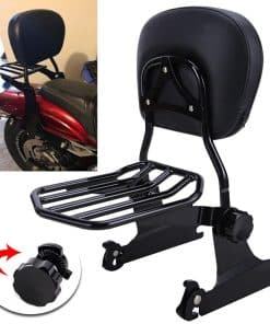 Respaldo de asiento trasero de motocicleta color negro