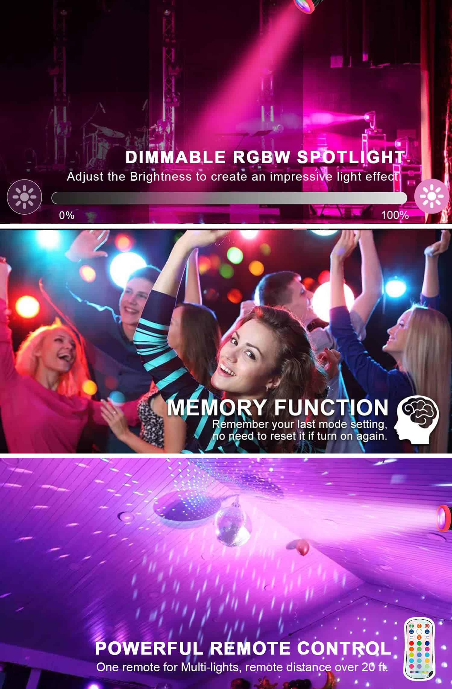 Luces Pinspot, OHiHi Enfoque Manual 18W Luz de Punto LED, - Imagen 6