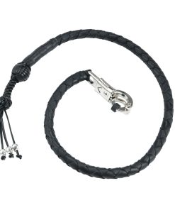 Látigo de cuero real de 36" para manillar de motocicleta