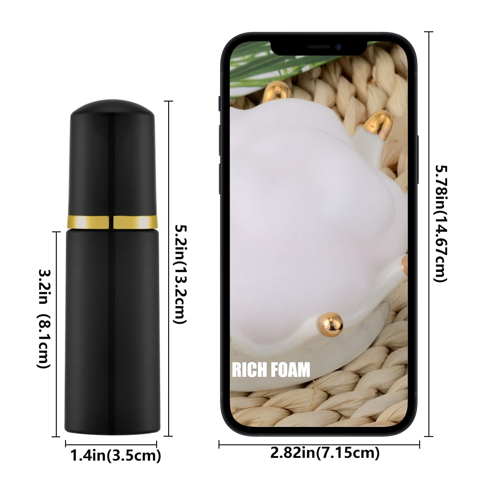 Botella de espuma negra KOIBITO de 2 oz, Botellas vacías de - Imagen 7