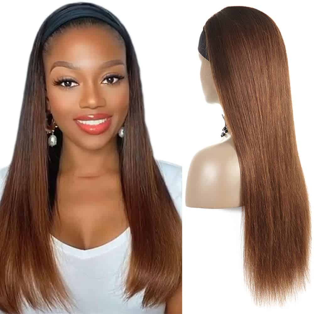 Pelucas de Cabeza Ombre Marrón 1B30 con Diadema Recta de