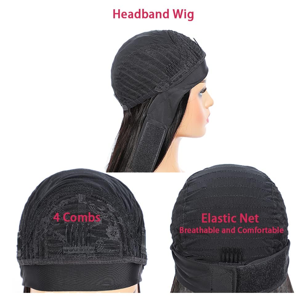 Pelucas de Cabeza Ombre Marrón 1B30 con Diadema Recta de - Imagen 7