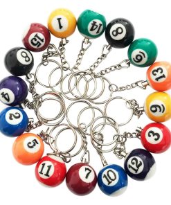 JUSTAUS Bolas de Billar Coloridas 16 Pzas, Mini Llaveros