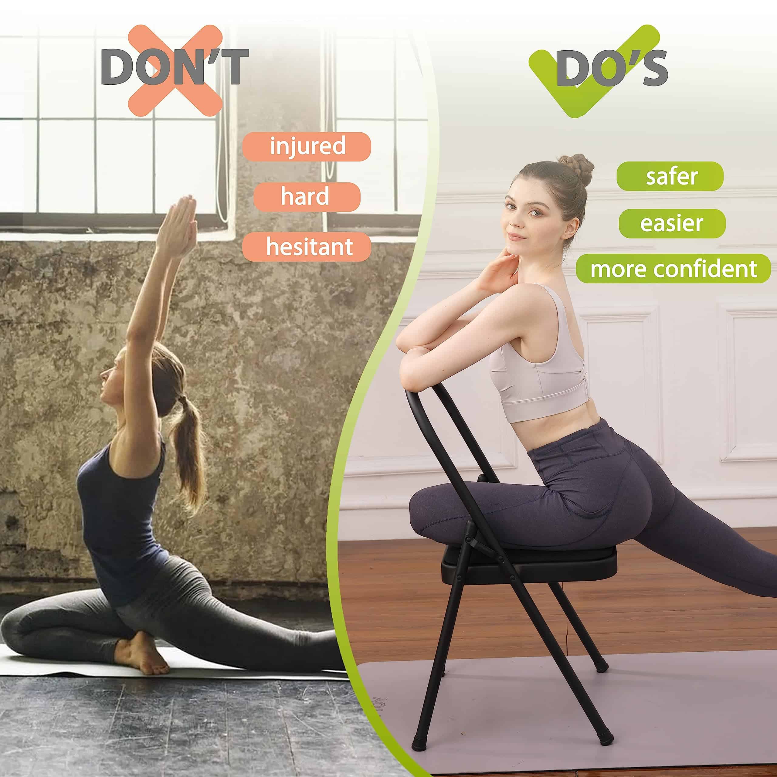 BODYRHYTHM Silla Auxiliar de Yoga con Soporte Lumbar para - Imagen 3