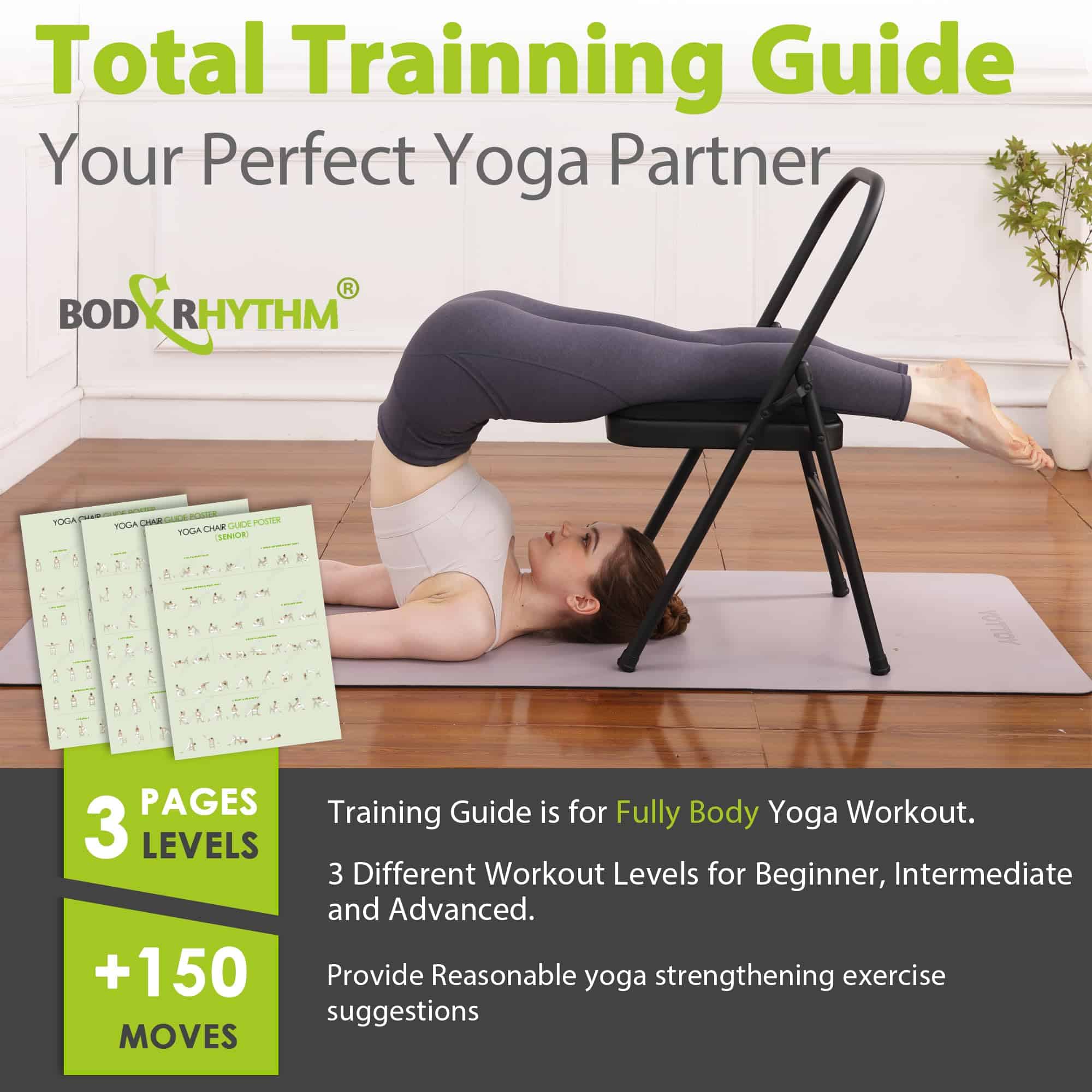 BODYRHYTHM Silla Auxiliar de Yoga con Soporte Lumbar para - Imagen 4