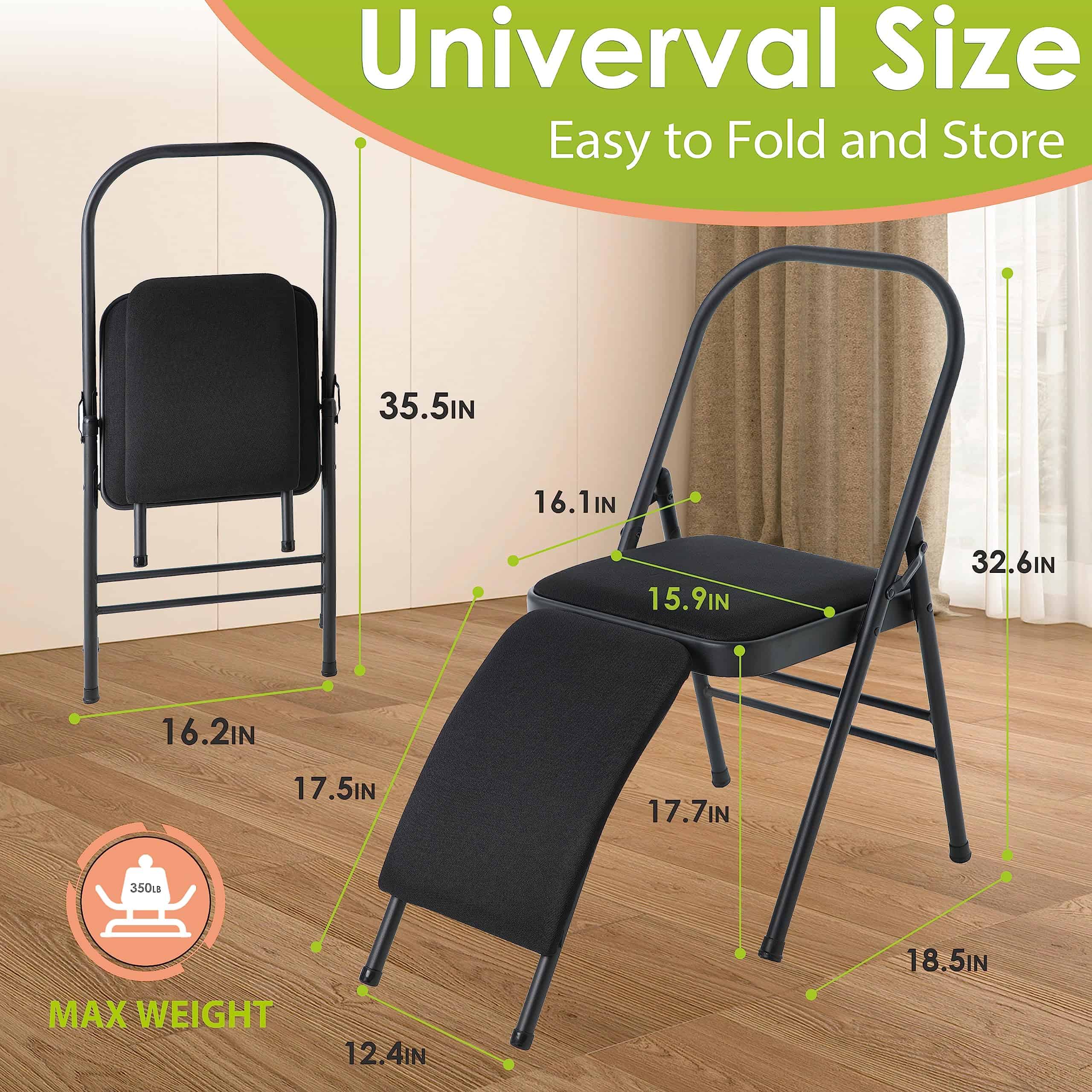 BODYRHYTHM Silla Auxiliar de Yoga con Soporte Lumbar para - Imagen 6