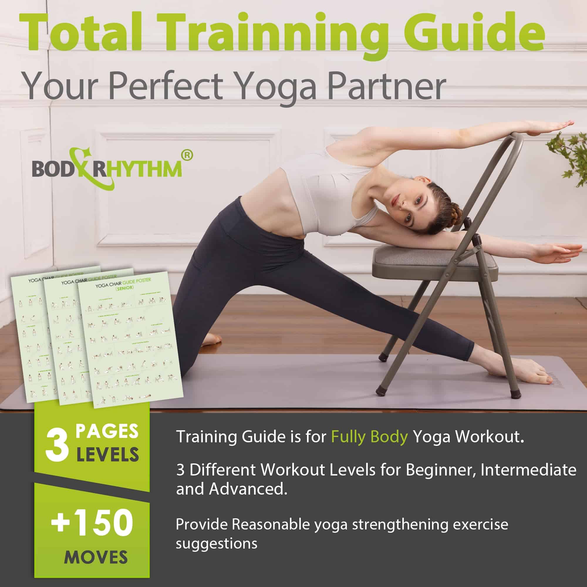 Silla Auxiliar de Yoga BODYRHYTHM con Soporte Lumbar para - Imagen 4