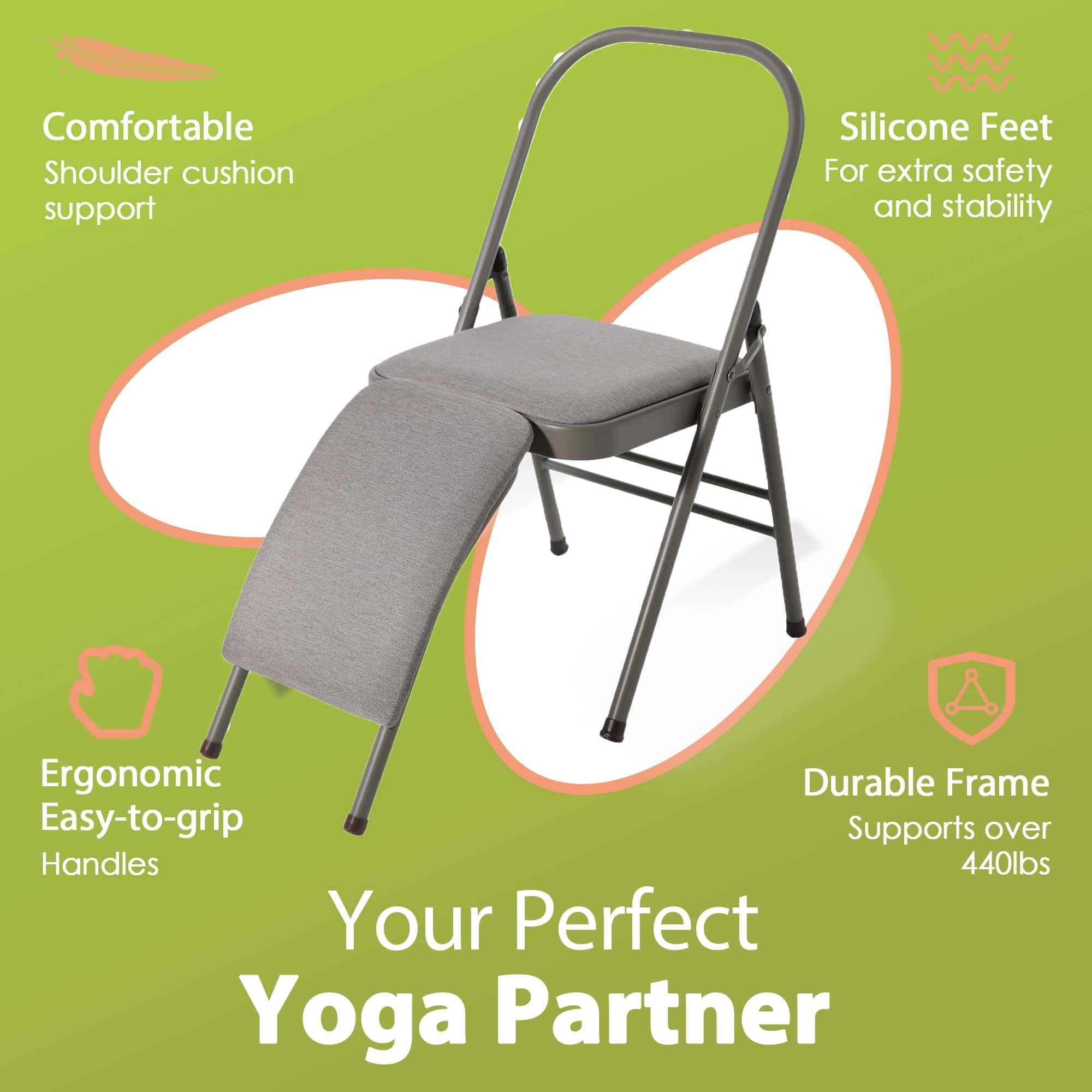 Silla Auxiliar de Yoga BODYRHYTHM con Soporte Lumbar para - Imagen 5