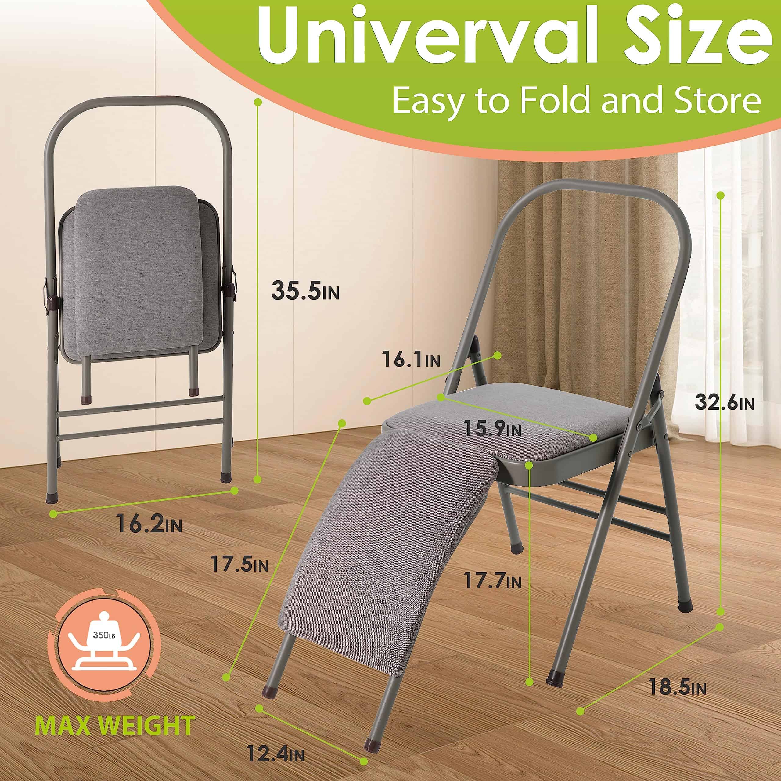 Silla Auxiliar de Yoga BODYRHYTHM con Soporte Lumbar para - Imagen 6